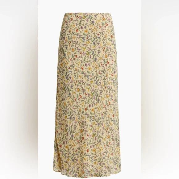 NWT Reformation Layla Skirt in Yellow Floral (Yasmeen) - Picture 1 of 5